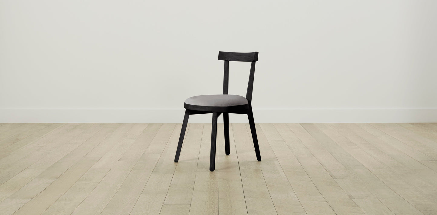 The Allen - Nubuck Leather Asphalt Dining Chair