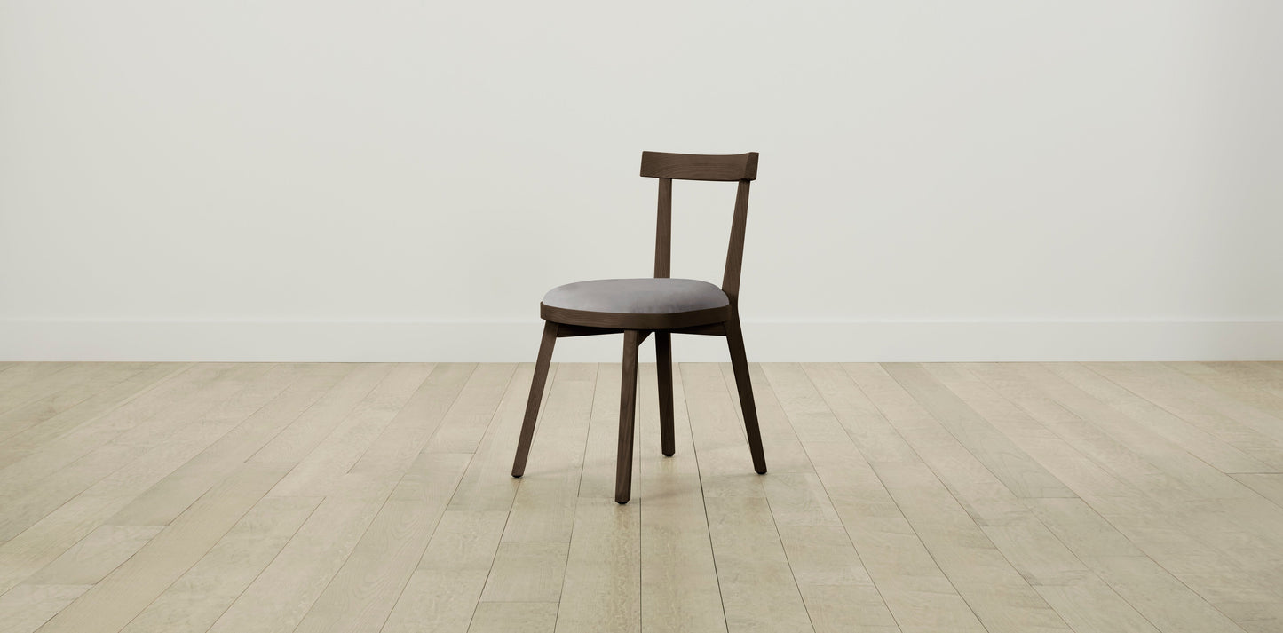 The Allen - Nubuck Leather Asphalt Dining Chair