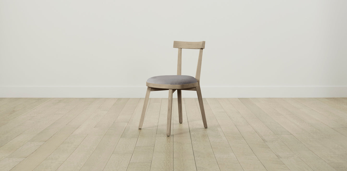 The Allen - Nubuck Leather Asphalt Dining Chair