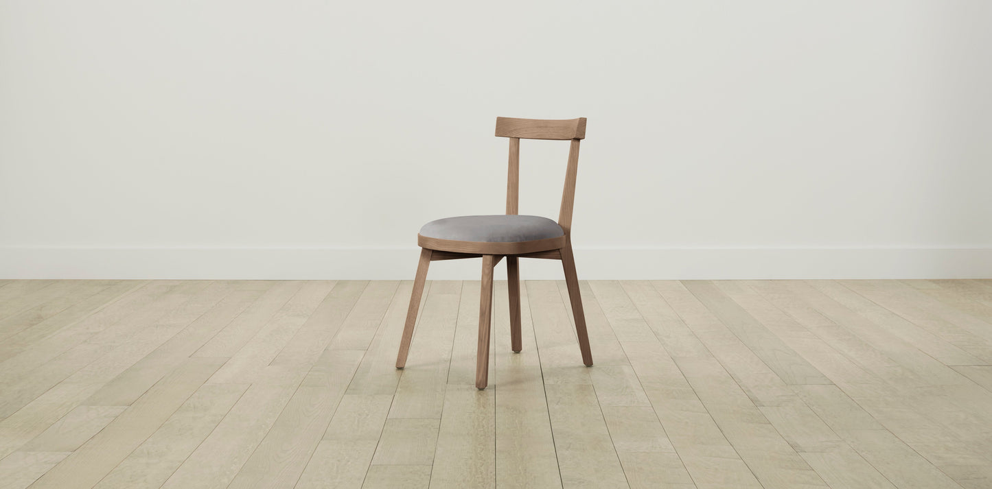 The Allen - Nubuck Leather Asphalt Dining Chair
