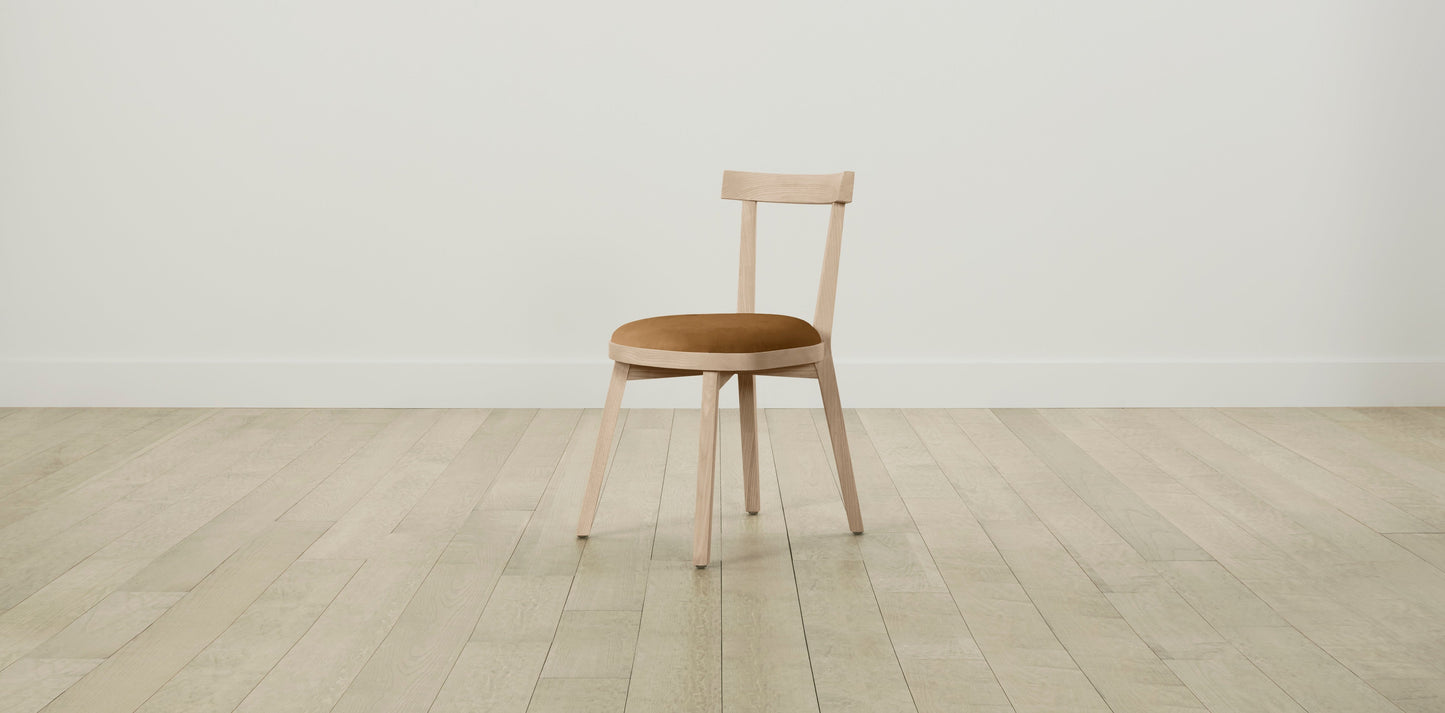 The Allen - Nubuck Leather Saddle Dining Chair