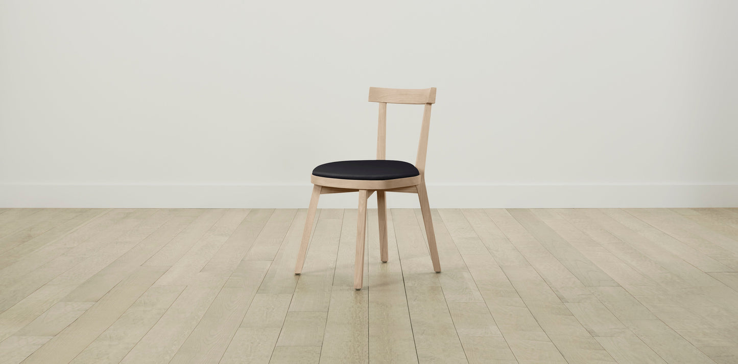 The Allen - Pebbled Leather Ink Dining Chair