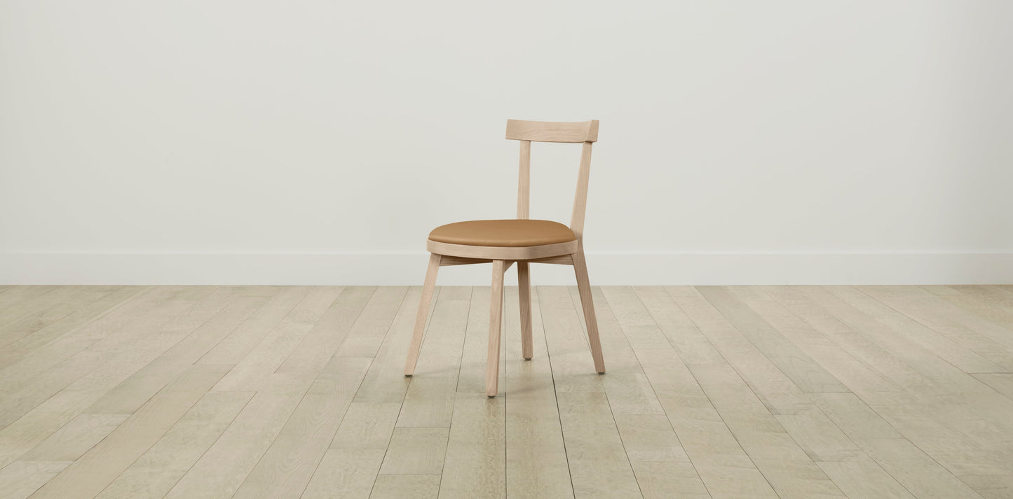 The Allen - Pebbled Leather Latte Dining Chair
