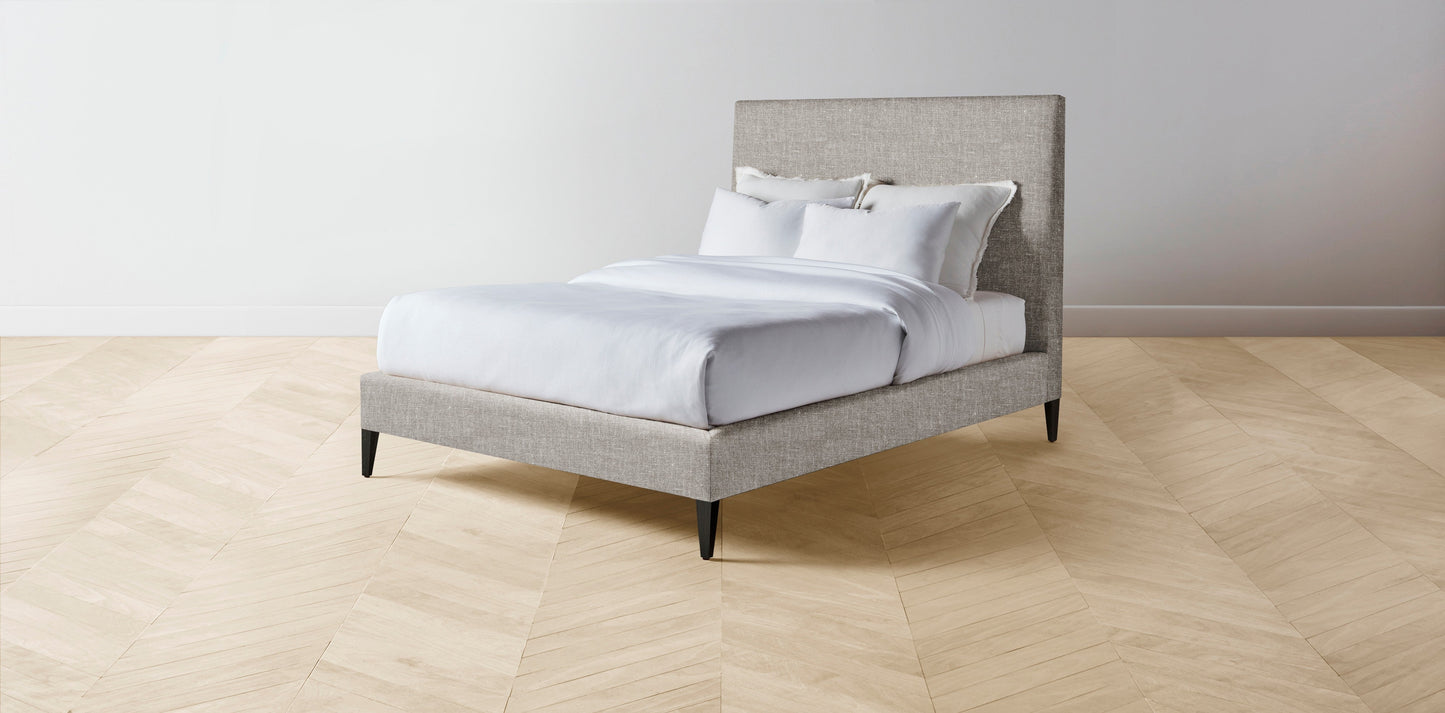The Essex - Belgian Linen Agate Bed - 56" Headboard - Upholstered on reverse