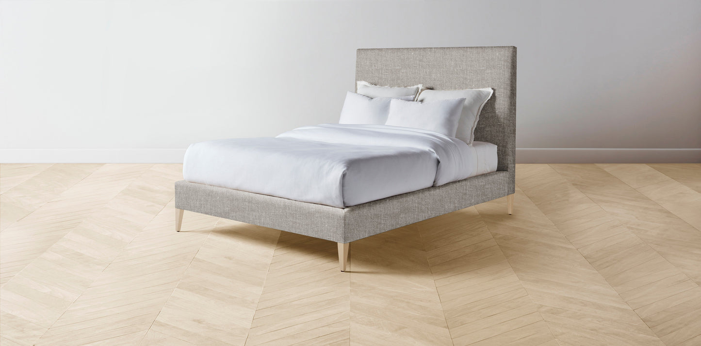 The Essex - Belgian Linen Agate Bed - 50" Headboard - Muslin on reverse