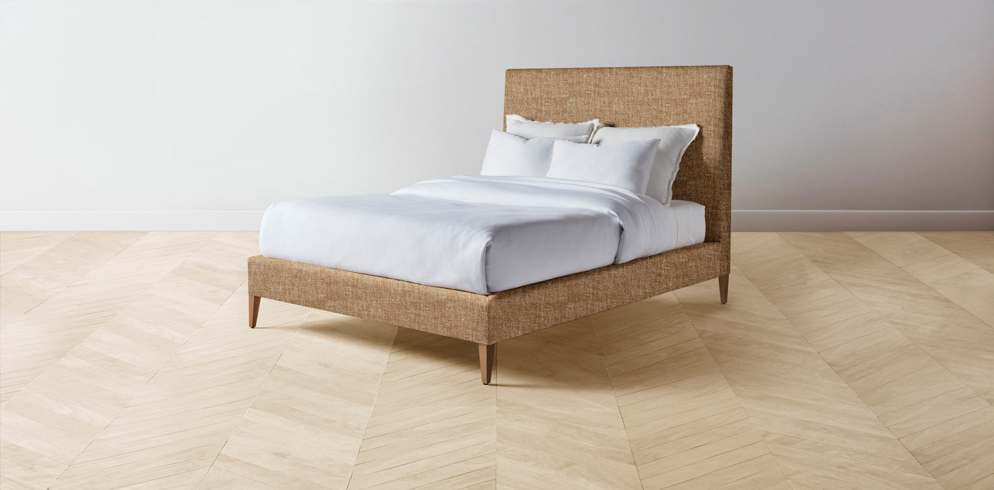 The Essex - Belgian Linen Chai Bed - 56" Headboard - Muslin on reverse