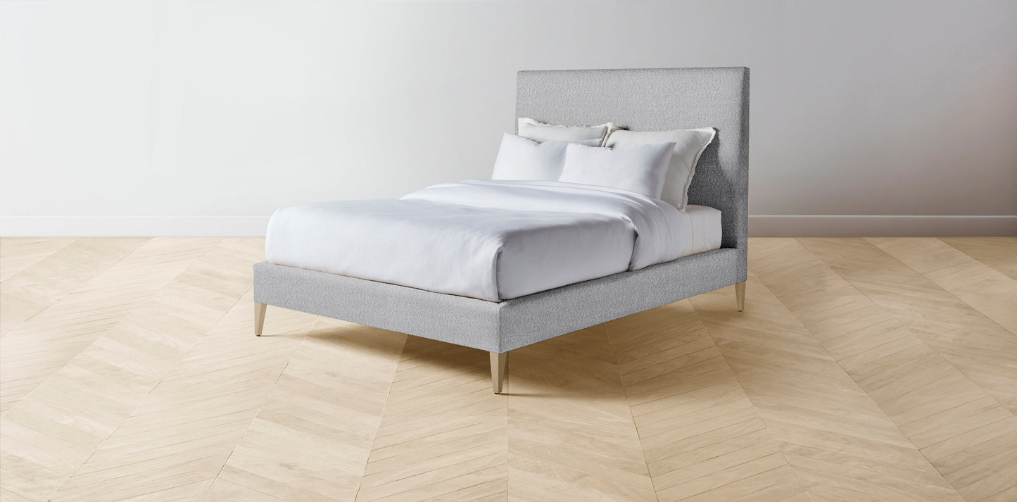 The Essex - Italian Bouclé Waterfall Bed - 50" Headboard - Upholstered on reverse
