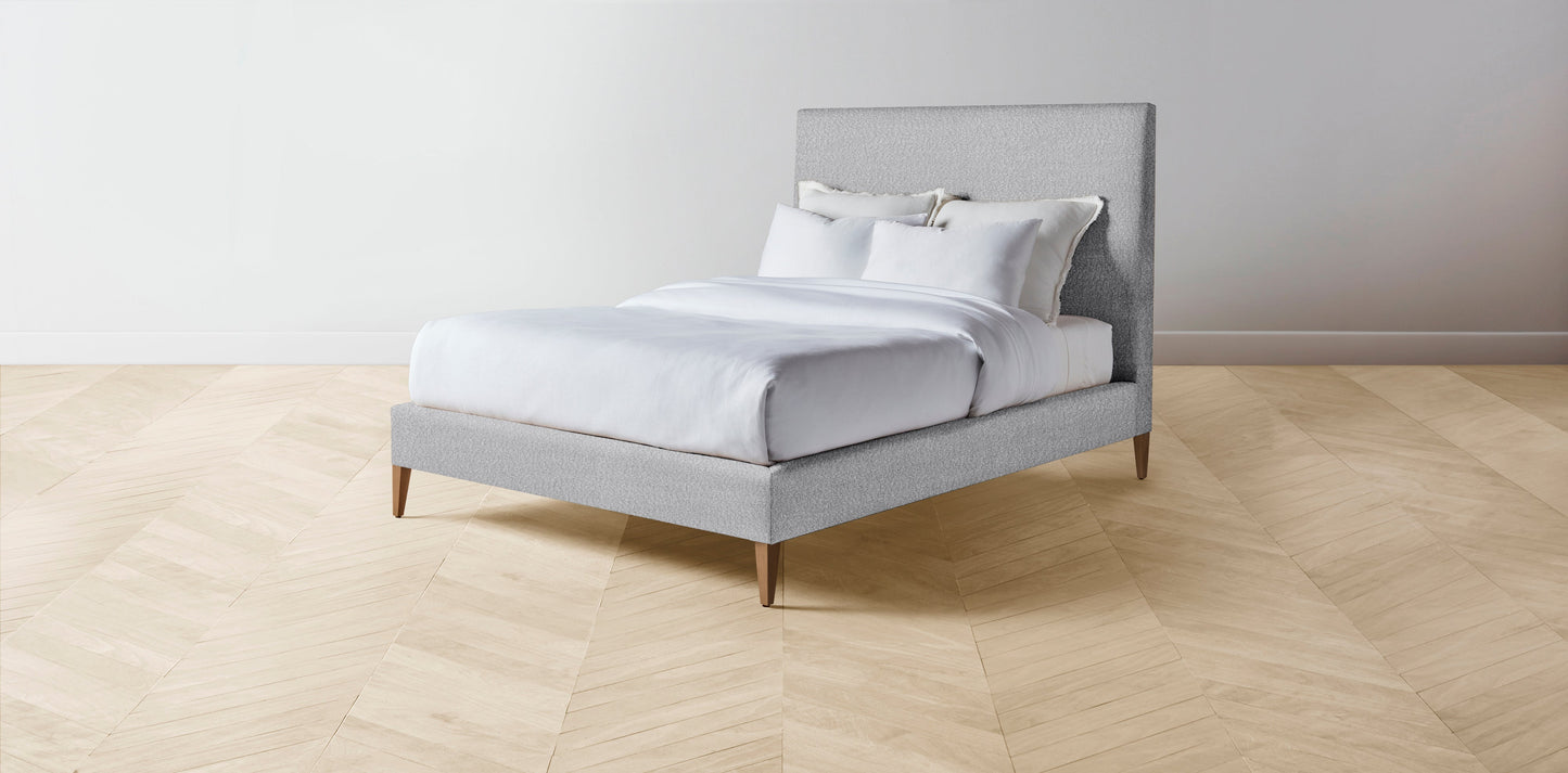 The Essex - Italian Bouclé Waterfall Bed - 56" Headboard - Upholstered on reverse