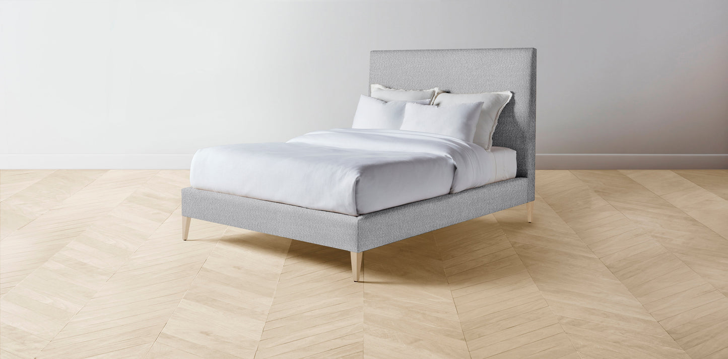 The Essex - Italian Bouclé Waterfall Bed - 56" Headboard - Upholstered on reverse