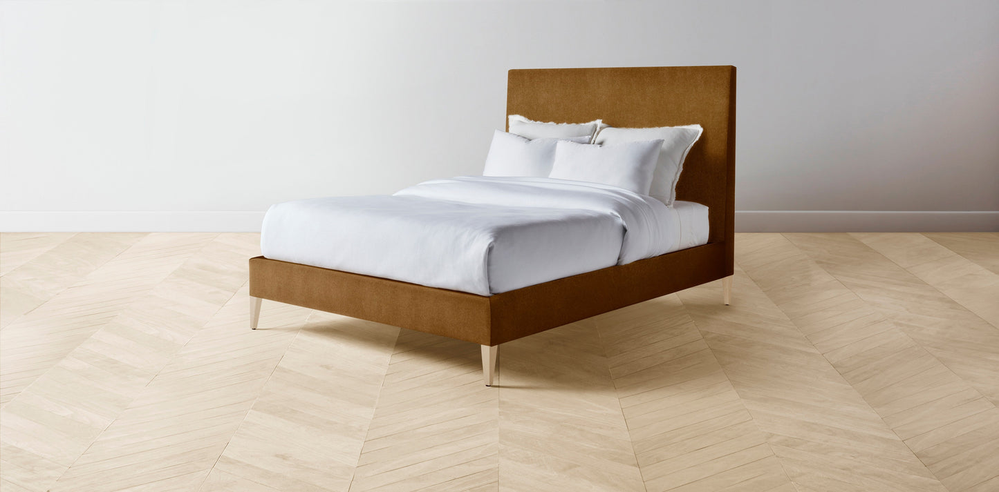 The Essex - Mohair Brown Sugar Bed - 56" Headboard - Upholstered on reverse
