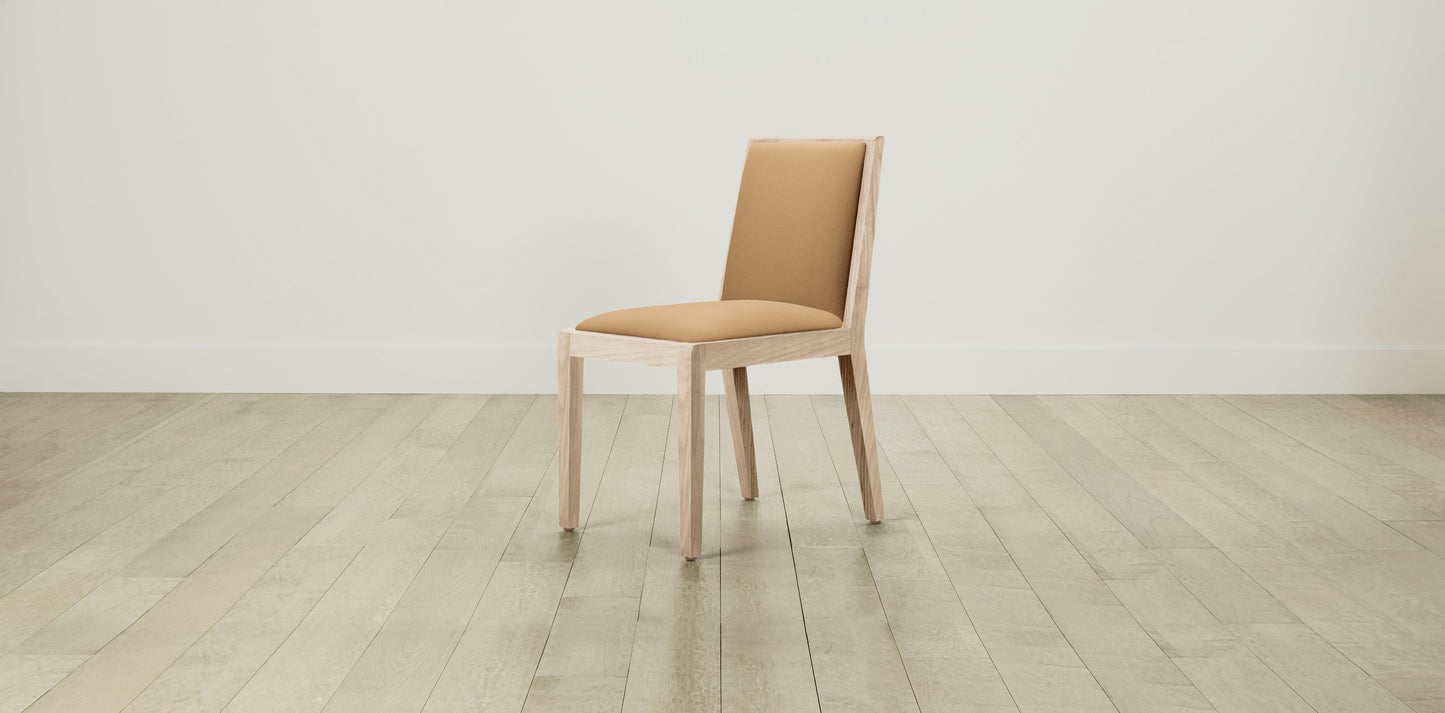 The Madison - Pebbled Leather Latte Dining Chair