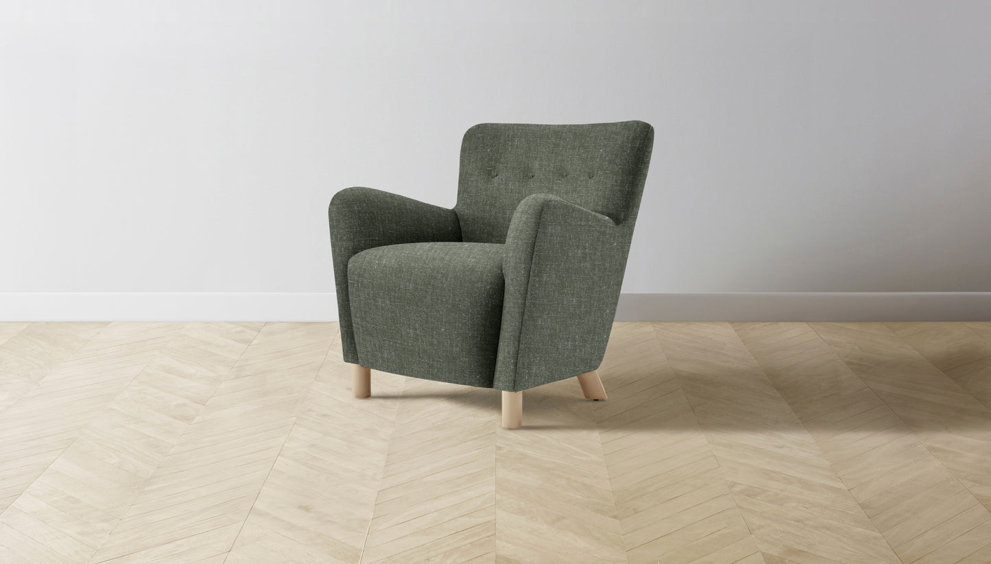 The Perry - Belgian Linen Thyme Chair