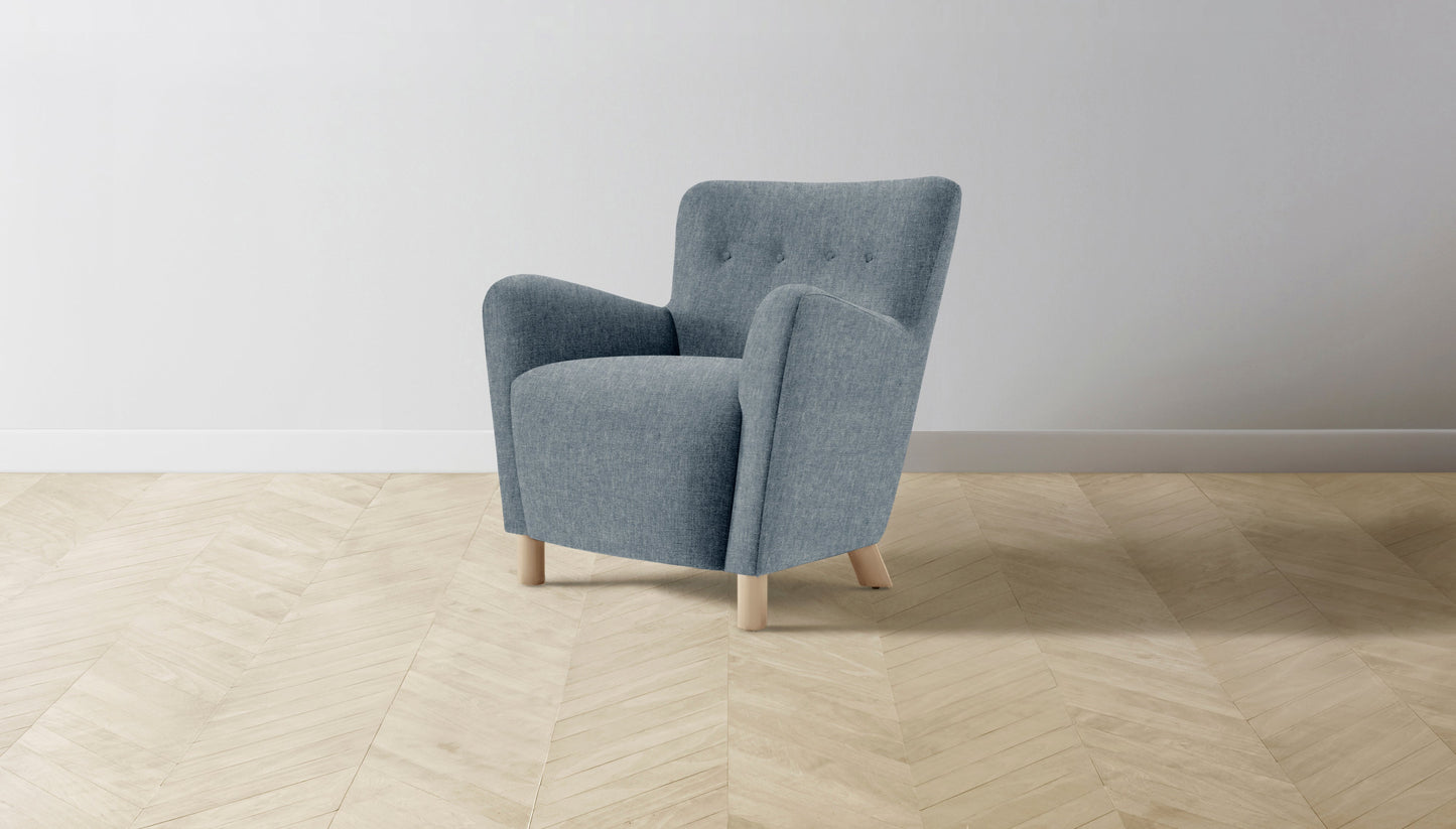 The Perry - Performance Stonewashed Linen Chambray Chair