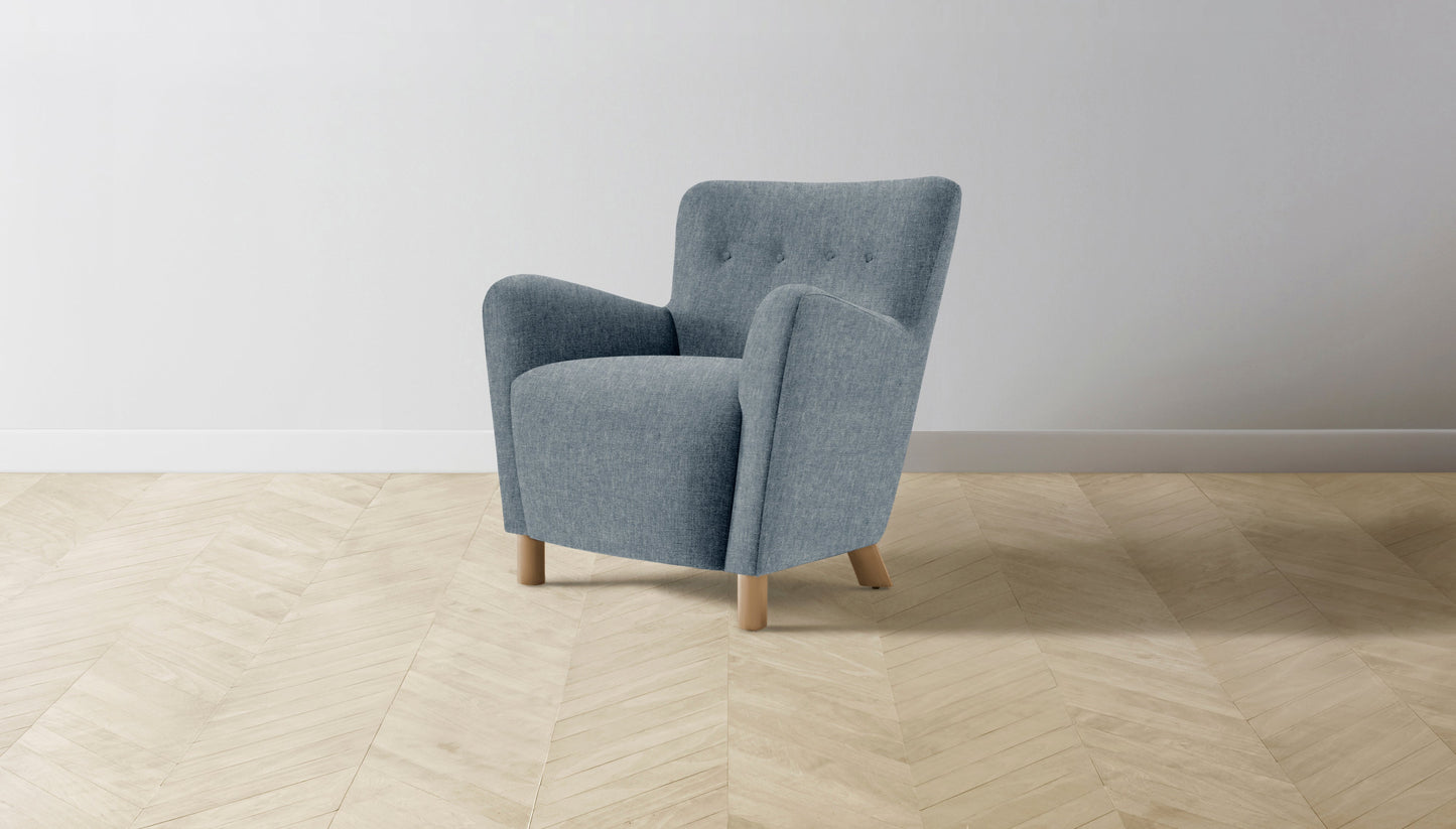 The Perry - Performance Stonewashed Linen Chambray Chair