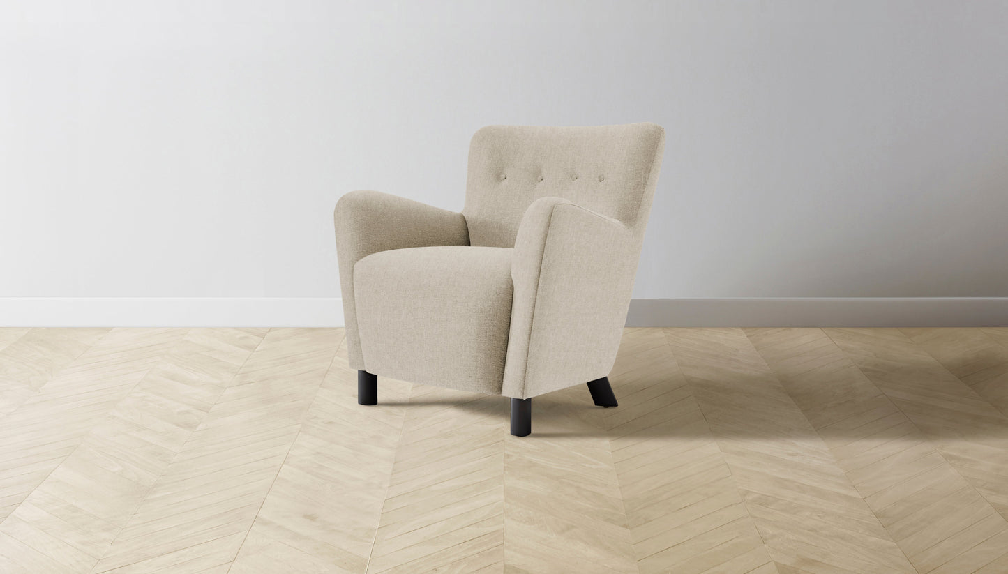 The Perry - Performance Stonewashed Linen Clamshell Chair