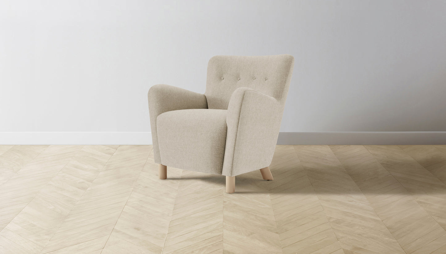 The Perry - Performance Stonewashed Linen Clamshell Chair