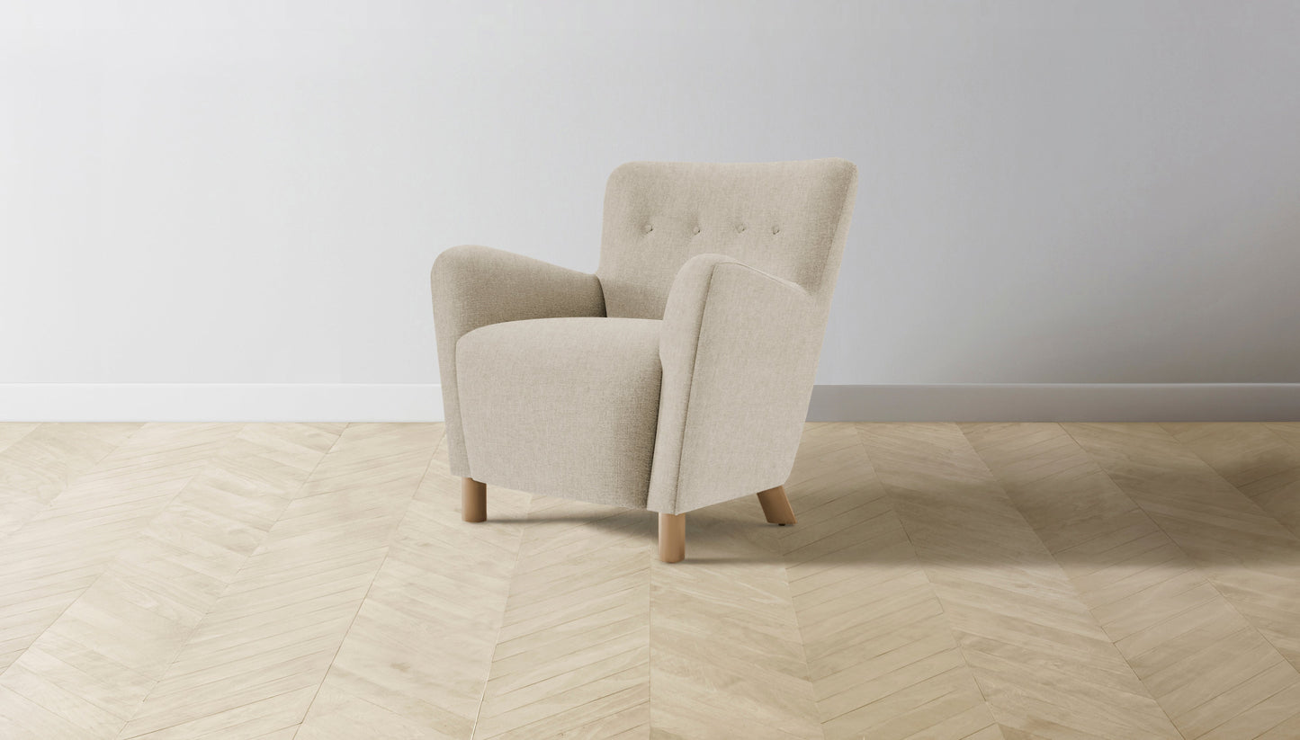 The Perry - Performance Stonewashed Linen Clamshell Chair