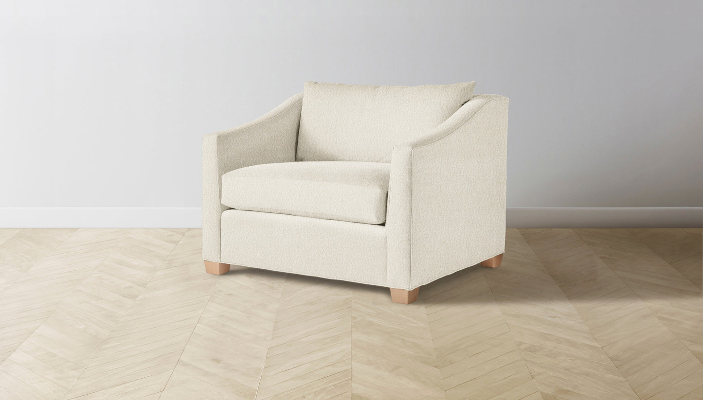 The Sullivan - Italian Bouclé White Chair and a Half