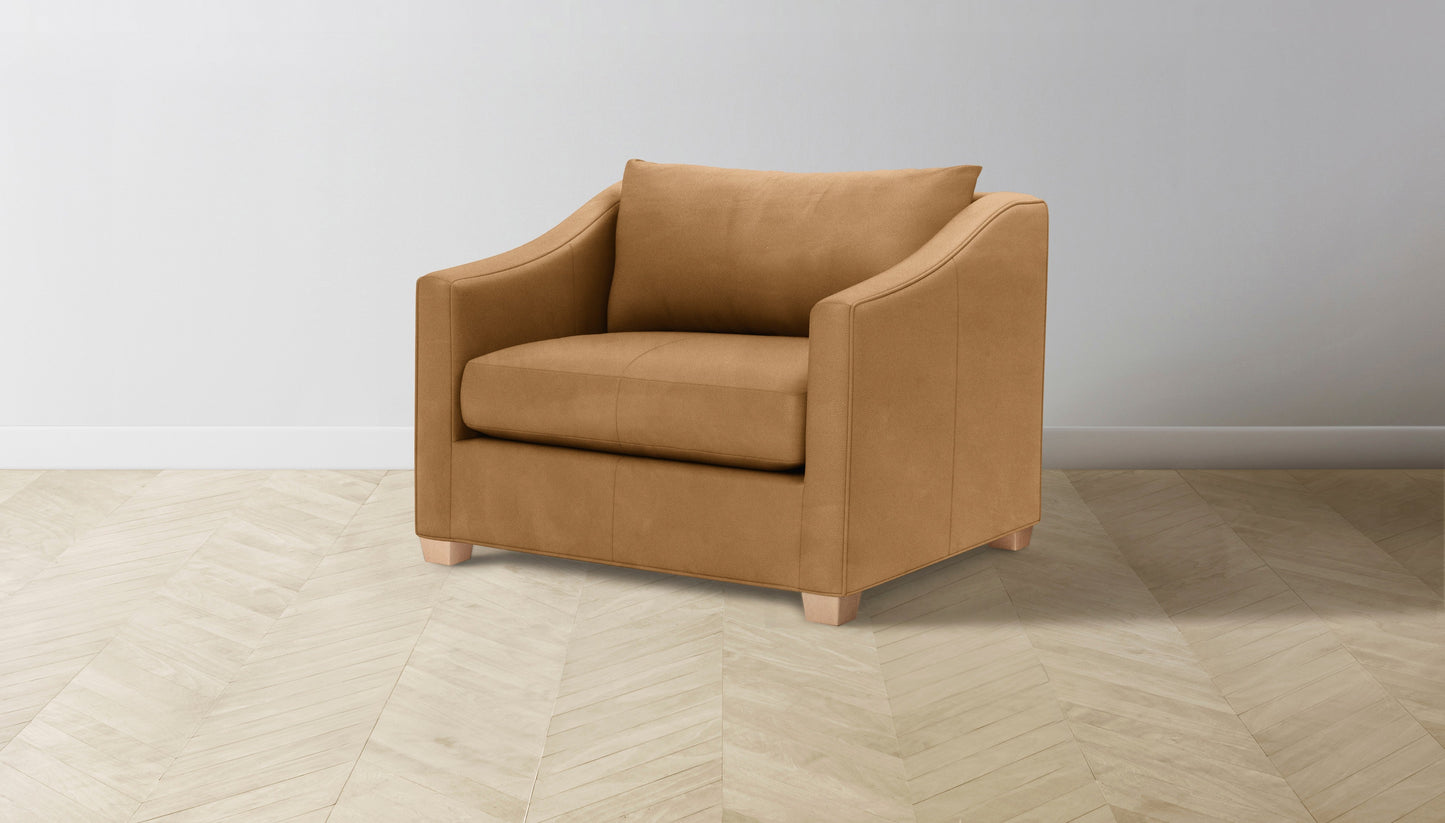 The Sullivan - Nubuck Leather Saddle Chair and a Half