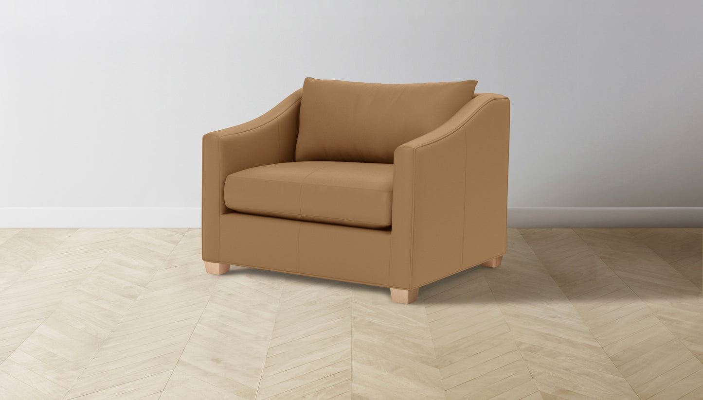 The Sullivan - Pebbled Leather Latte Chair and a Half