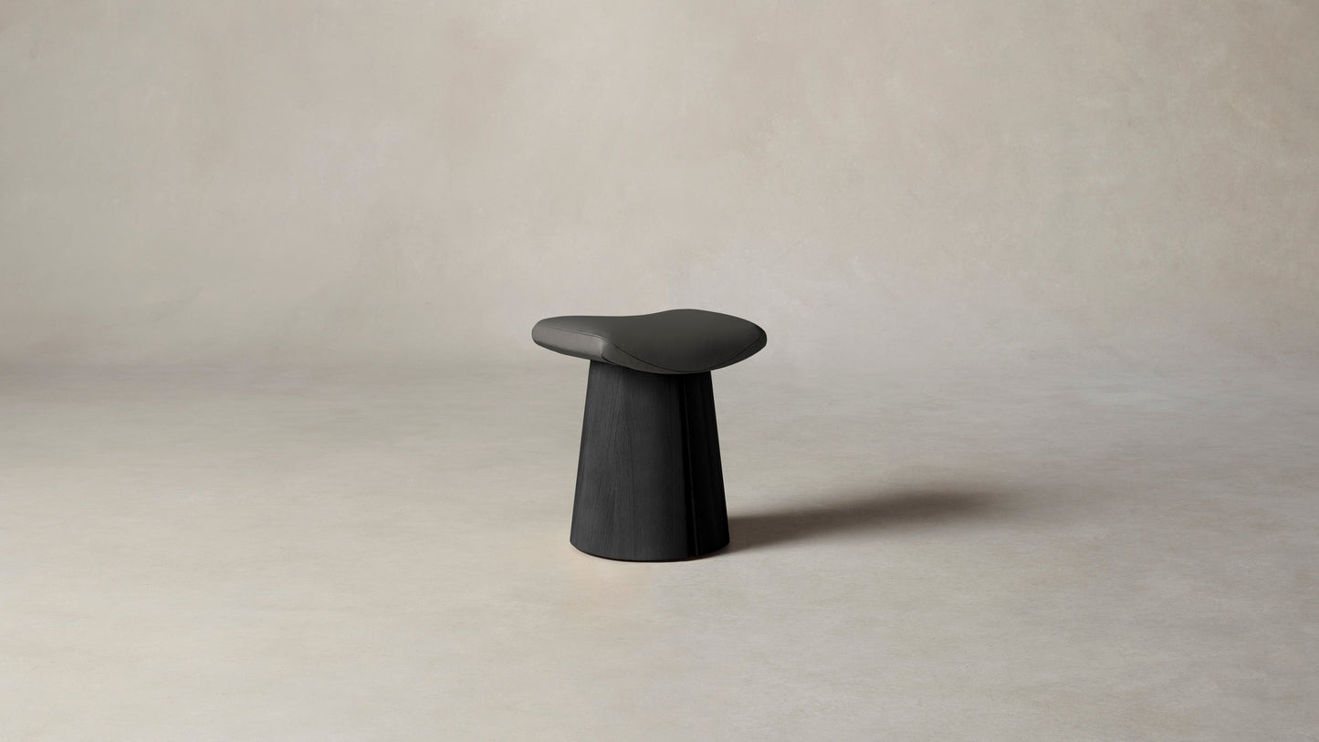 The Weston - Pebbled Leather Ash Stool