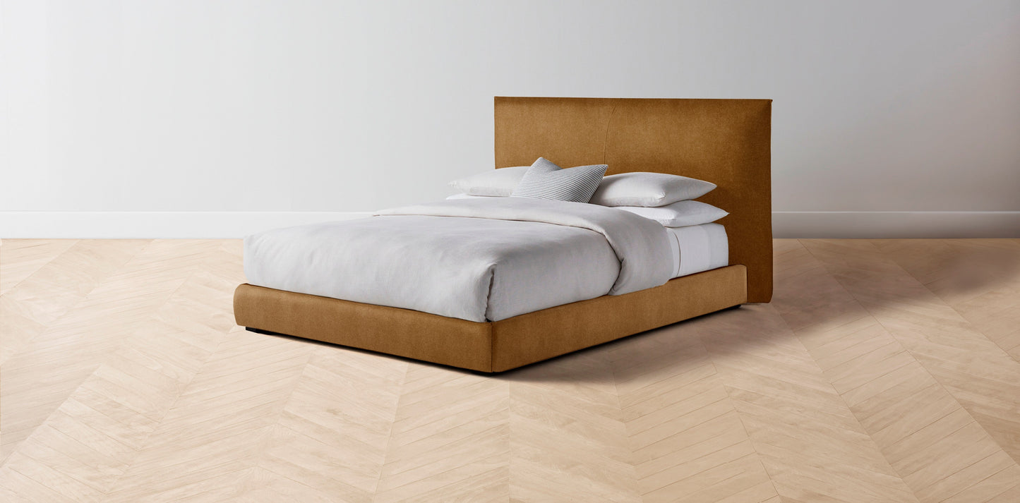 The Wythe - Mohair Brown Sugar Bed - 38" Headboard - Muslin on reverse