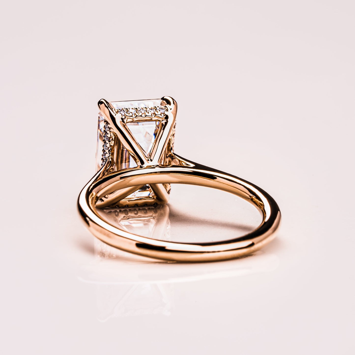 3.24 CT Emerald Hidden Halo Moissanite Engagement Ring