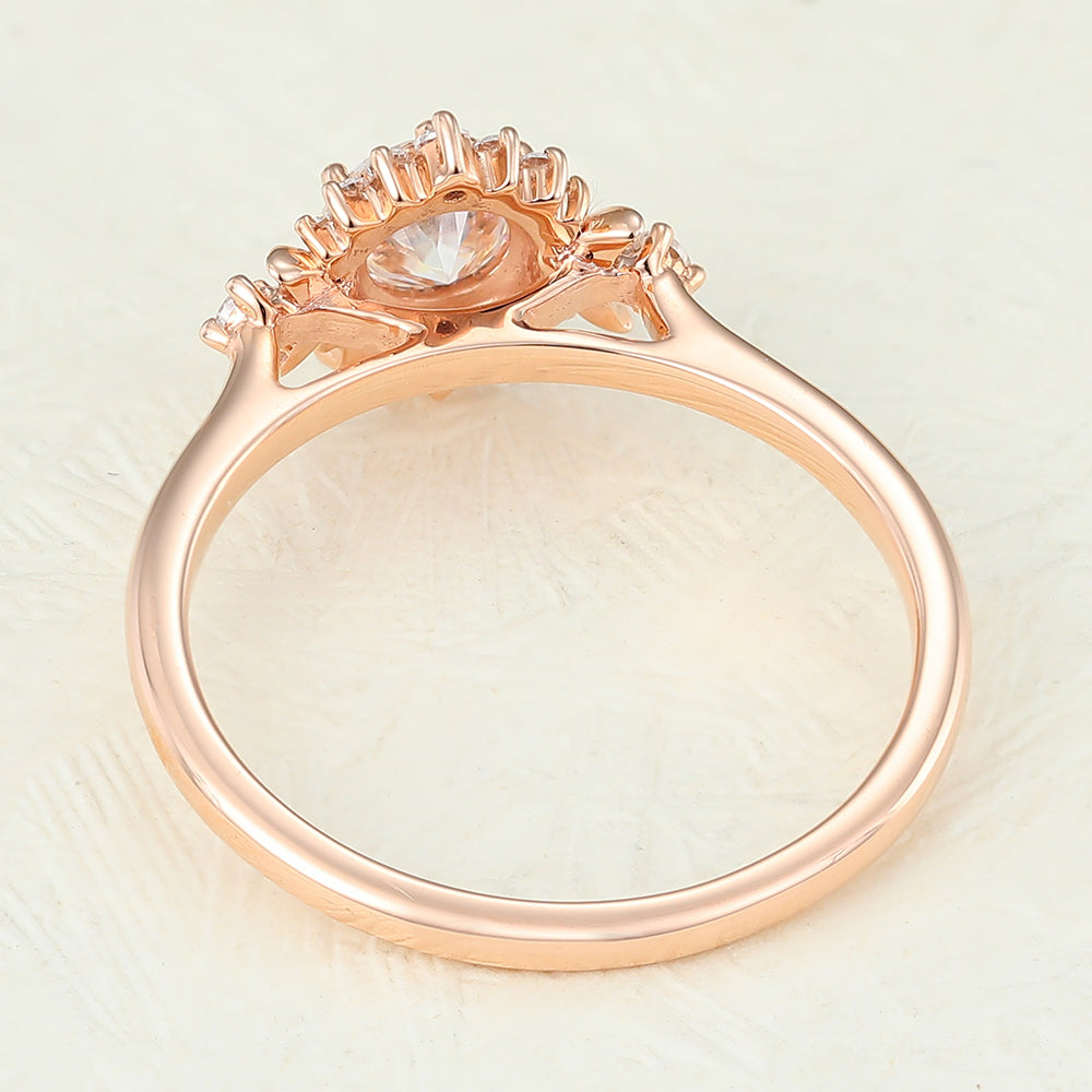 0.41 CT Round Cluster Moissanite Engagement Ring