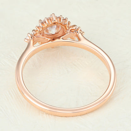 0.41 CT Round Cluster Lab-Grown Diamond Engagement Ring