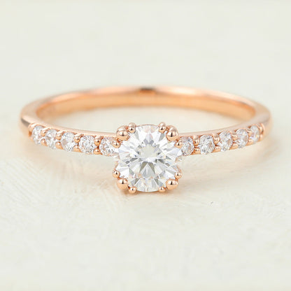 0.41 CT Round Pave Lab-Grown Diamond Engagement Ring