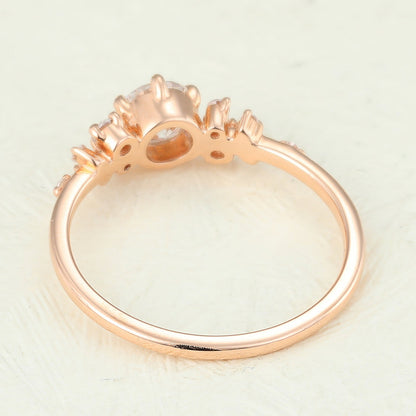 0.41 CT Round Cluster Lab-Grown Diamond Engagement Ring