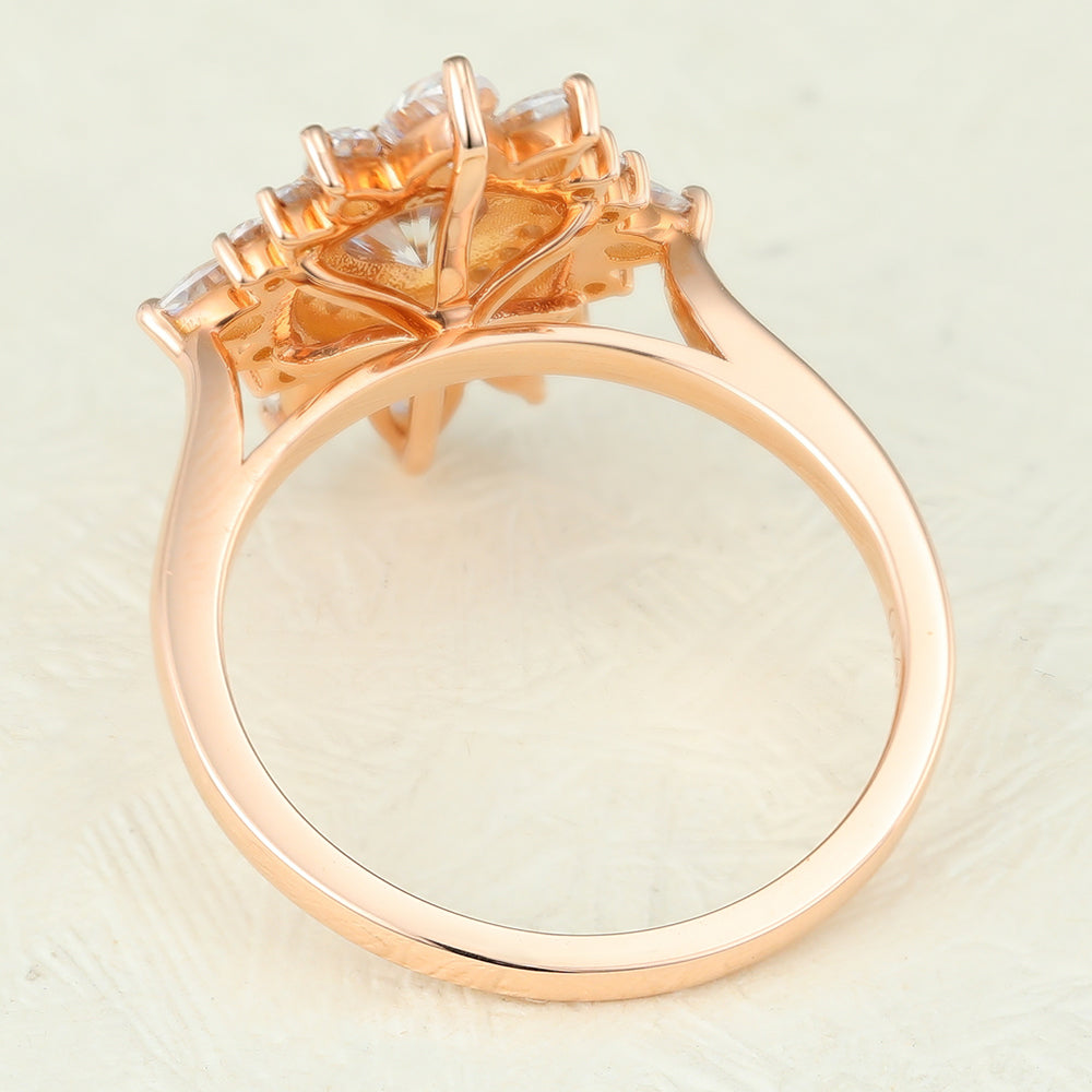 0.41 CT Round Cluster Moissanite Engagement Ring