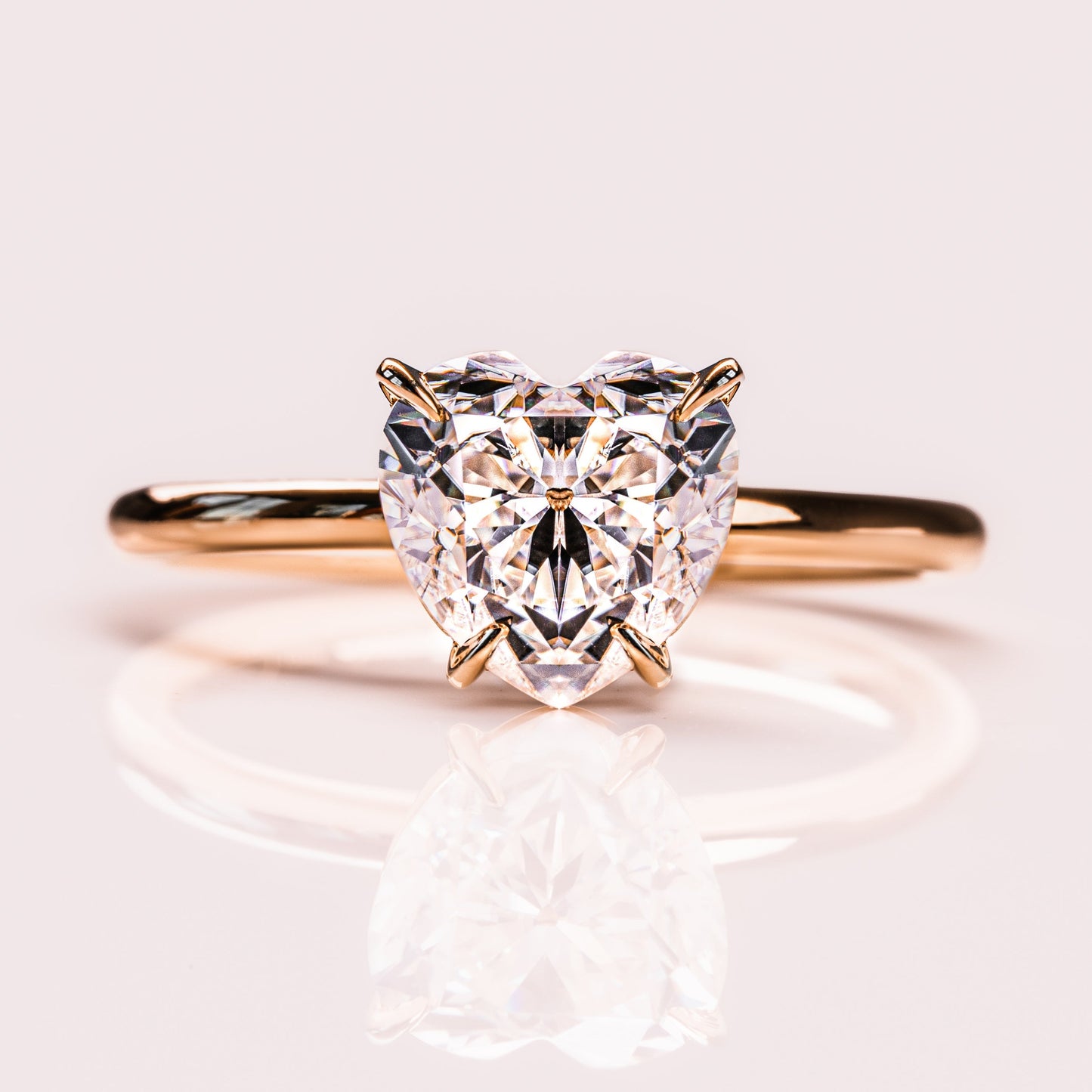 2 CT Heart Solitaire Moissanite Engagement Ring