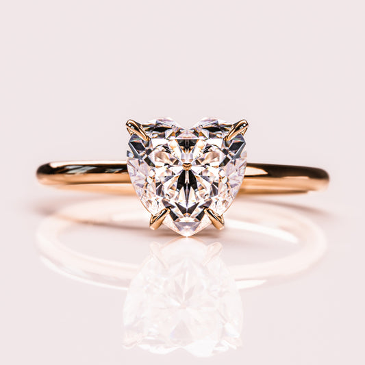 2 CT Heart Solitaire Moissanite Engagement Ring