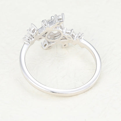 0.41 CT Round Cluster Lab-Grown Diamond Engagement Ring
