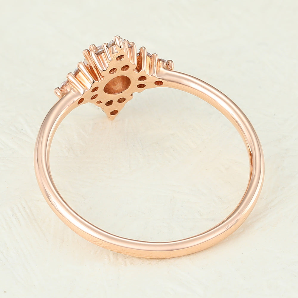 0.22 CT Round Cluster Lab-Grown Diamond Engagement Ring