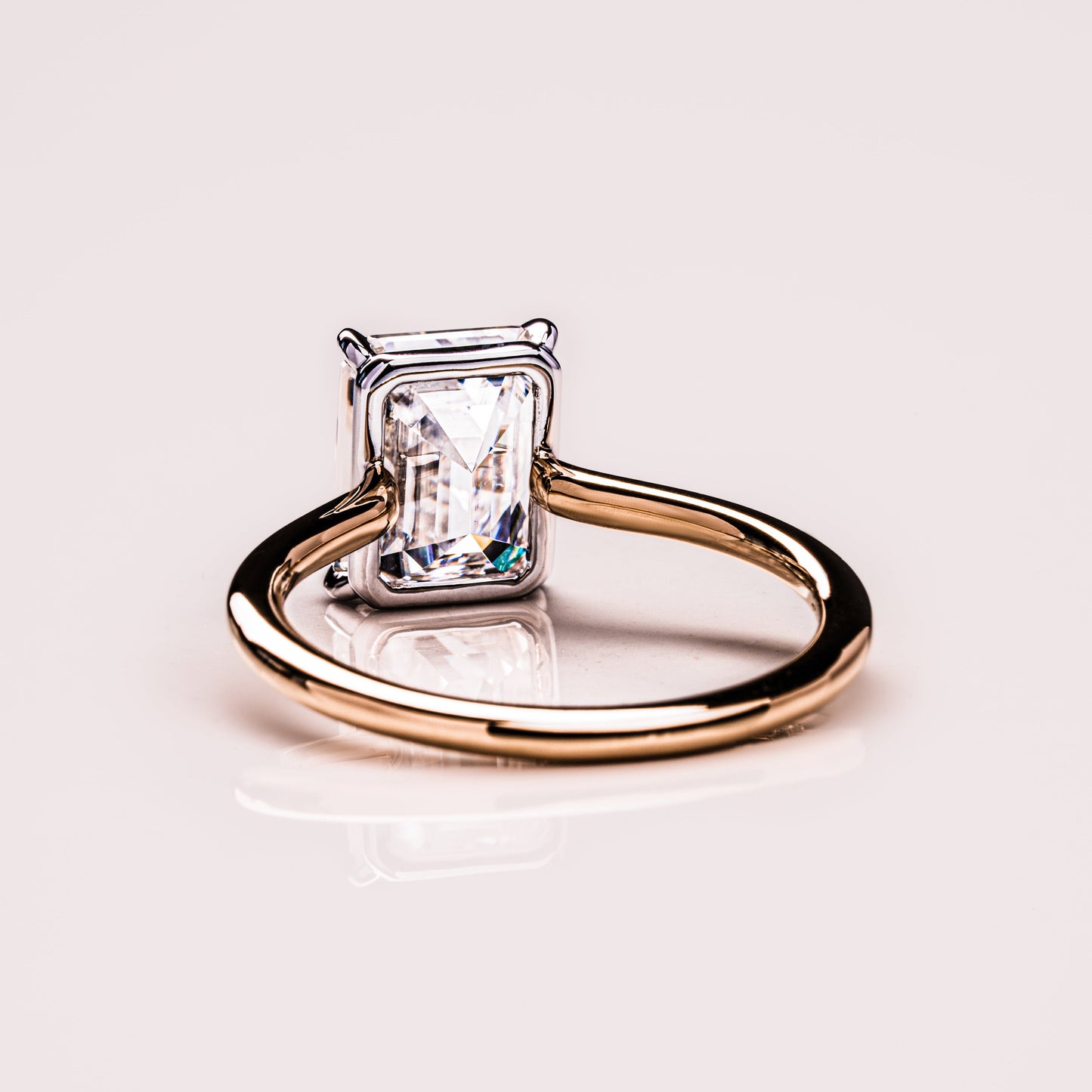 2.3 CT Emerald Solitaire Moissanite Engagement Ring