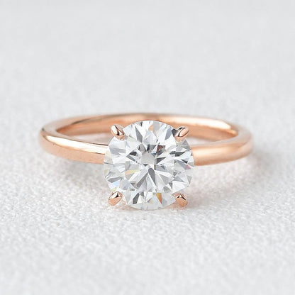 1 CT Round Hidden Halo Lab Grown Diamond Engagement Ring