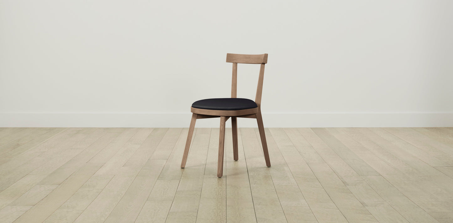 The Allen  - Pebbled Leather Ink Dining Chair