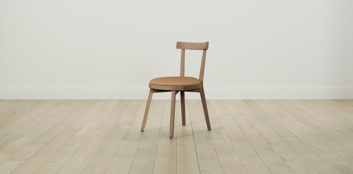 The Allen  - Pebbled Leather Latte Dining Chair