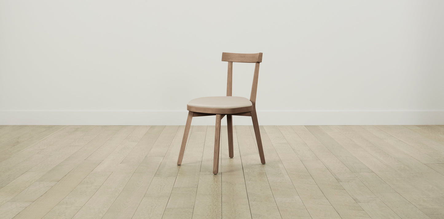 The Allen  - Pebbled Leather Stone Dining Chair