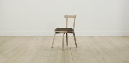 The Allen  - Pebbled Leather Truffle Dining Chair