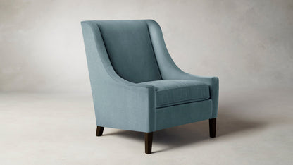 The Chrystie  - Mohair Slate Blue Chair