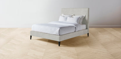 The Essex  - Performance Melange Weave Flint Bed - 56" Headboard - Upholstered on reverse