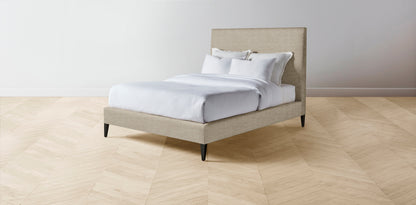 The Essex  - Performance Stonewashed Linen Clamshell Bed - 50" Headboard - Upholstered on reverse