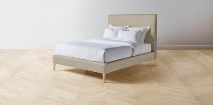 The Essex  - Performance Stonewashed Linen Clamshell Bed - 50" Headboard - Upholstered on reverse