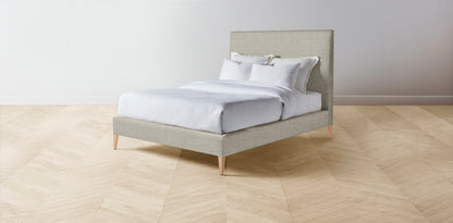 The Essex  - Performance Stonewashed Linen Dew Bed - 60" Headboard - Muslin on reverse