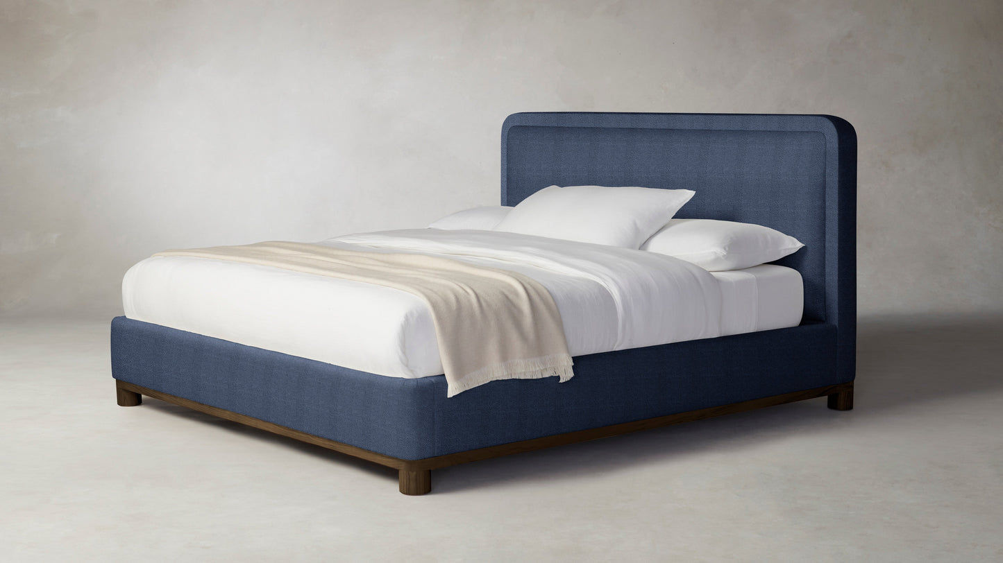 The Kent  - Performance Chevron Indigo Bed - 47" Headboard