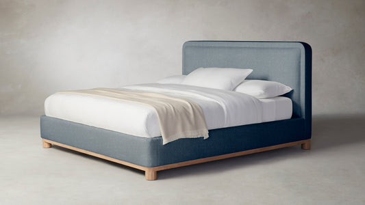 The Kent  - Performance Stonewashed Linen Chambray Bed - 53" Headboard