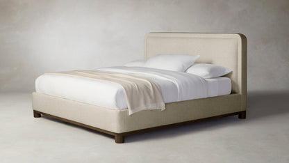 The Kent  - Performance Stonewashed Linen Clamshell Bed - 41" Headboard